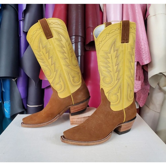 Kimmel Boot Co. Custom Shop Hash Brown Pig Western Cowboy Boots Women's 5.5 B - Picture 1 of 11